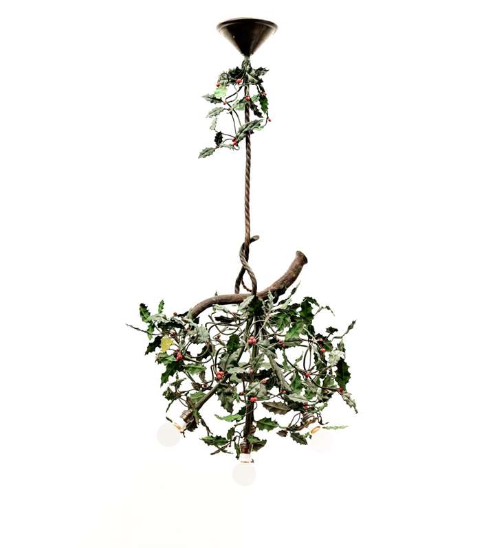 FOUR-BULB HOLLY CHANDELIER